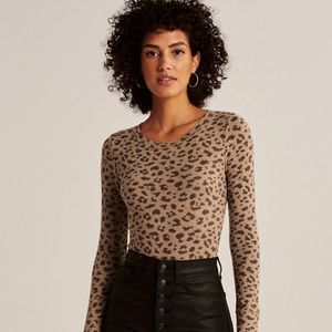 Abercrombie soft leopard print bodysuit
